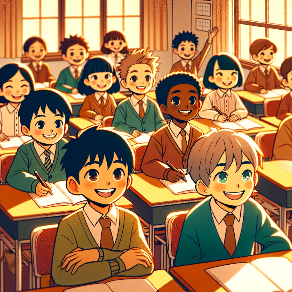 明るい教室での集団授業