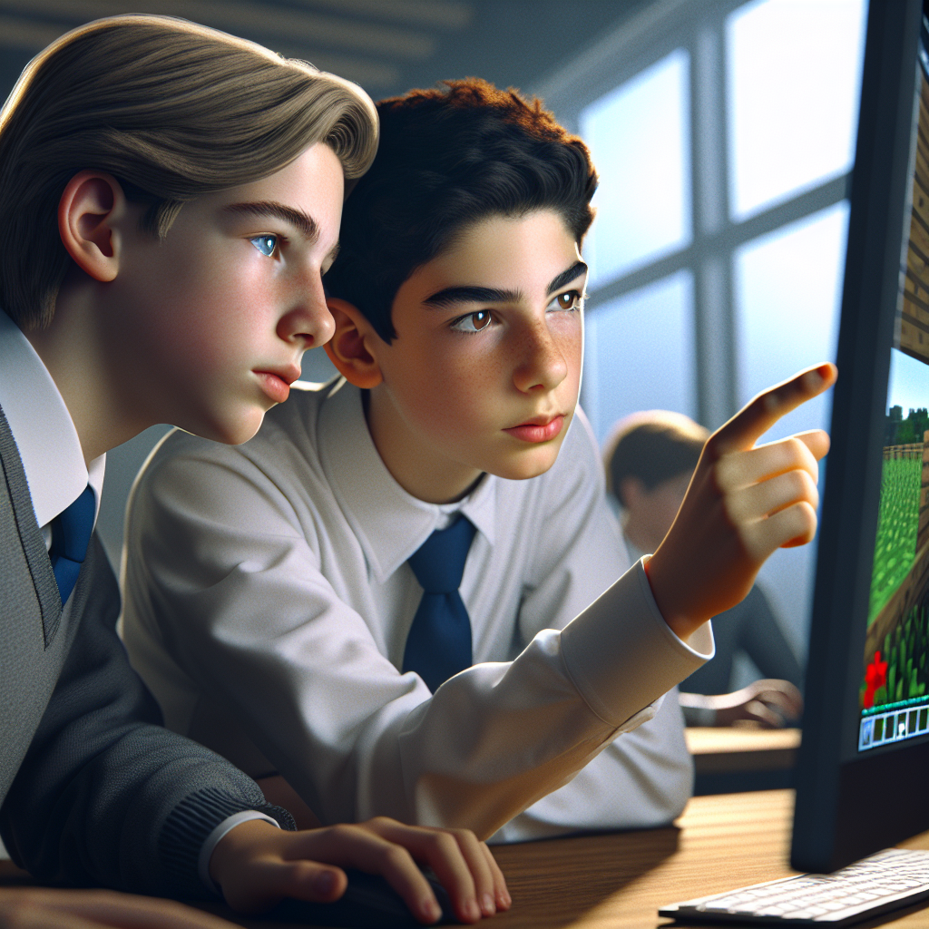 Minecraftで相談する様子